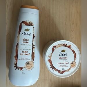 Dove Chai Latte Body Wash and Scrub Set
